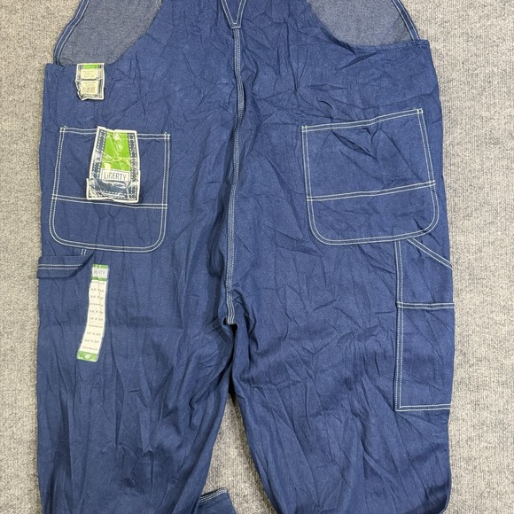 Liberty Bib Overalls Mens 52x32 Blue Denim Workwear Carpenter Utility Ranch - Picture 15 of 16